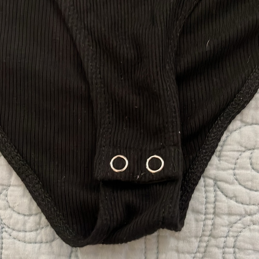 Black Ribbed Body Suit - Picture 2 of 4